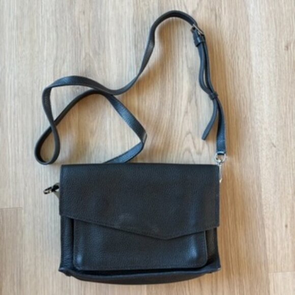 Botkier Black Leather Crossbody Bag 9x6 - Picture 1 of 8